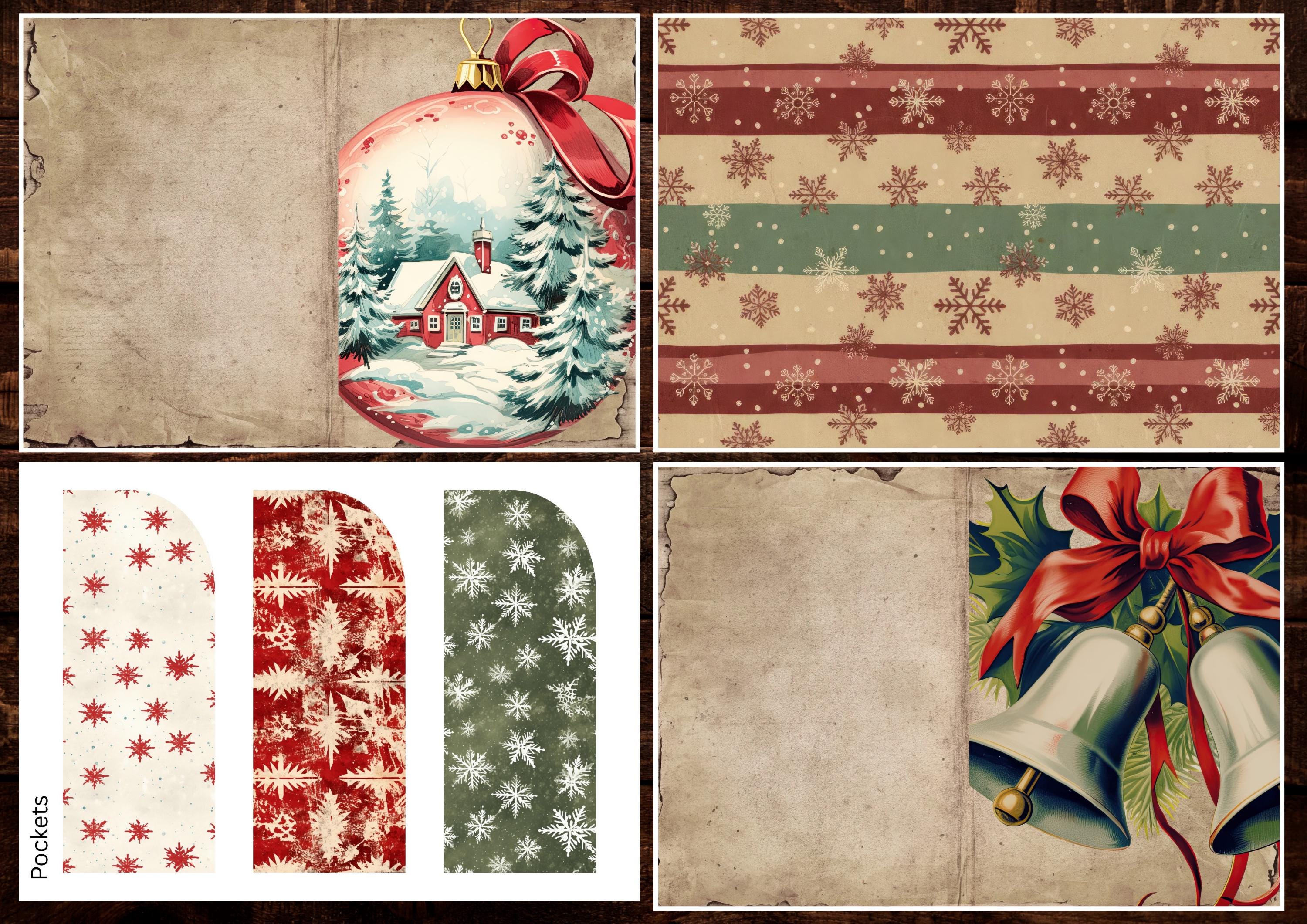 Traditional Vintage Christmas Junk Journal Kit | Printable Journal ...