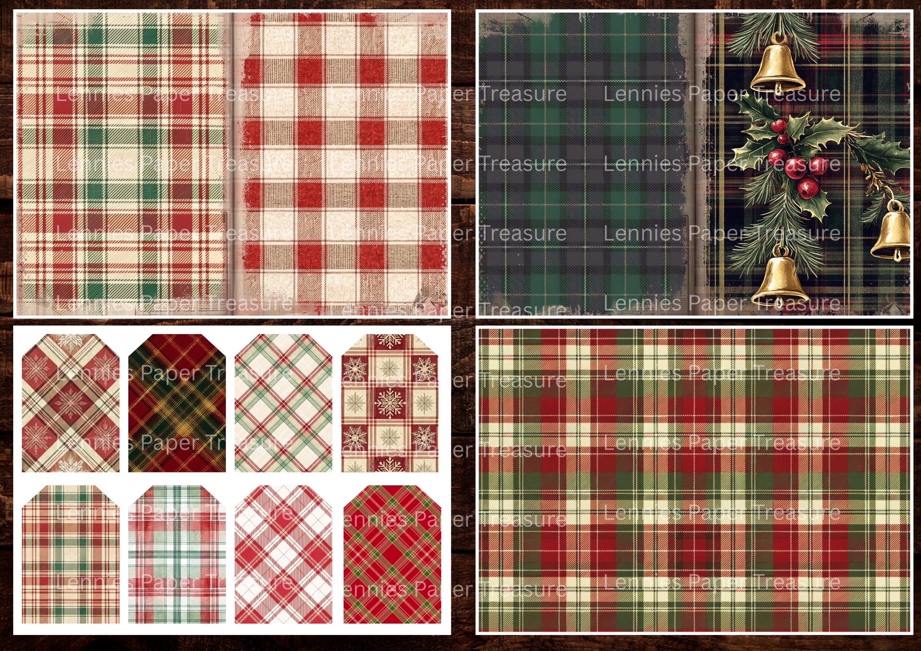 Plaid Vintage Christmas Junk Journal Digital Kit | Printable Pages ...