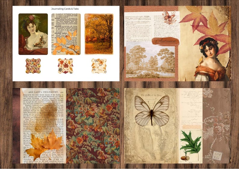 Rustic Autumn Junk Journal Printable Paper Pack | Digital Vintage ...