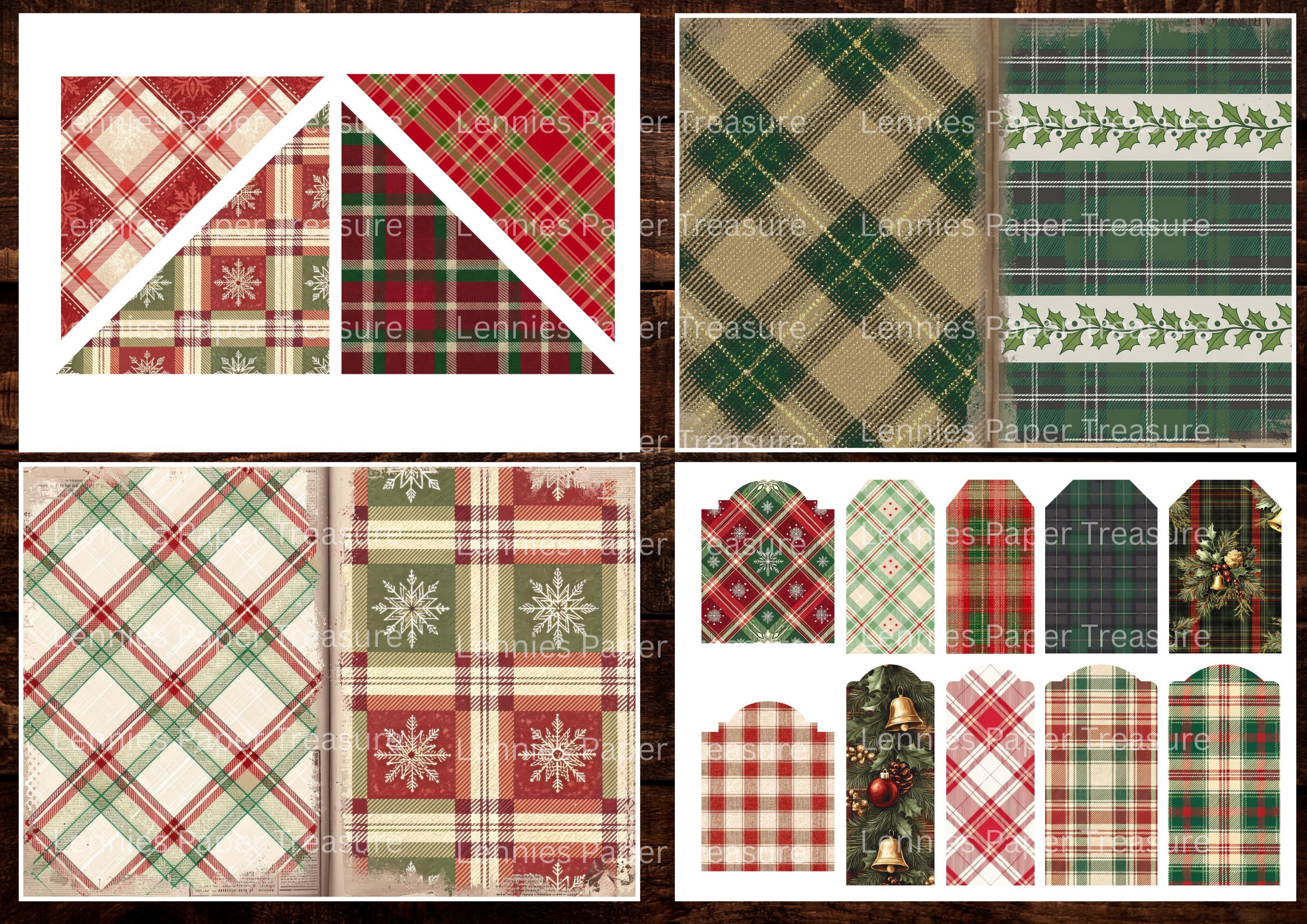 Plaid Vintage Christmas Junk Journal Digital Kit | Printable Pages ...