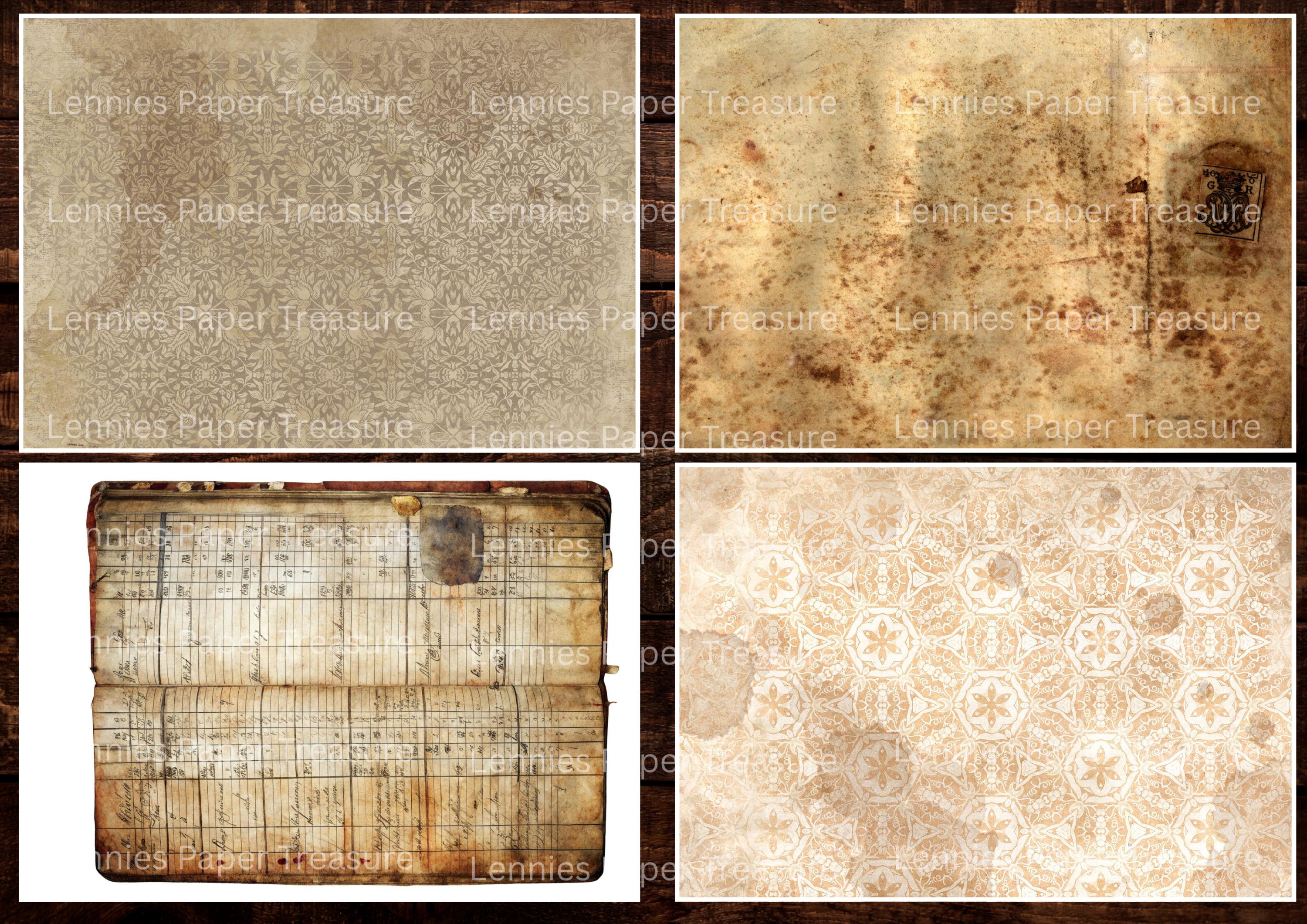Vintage Grunge Junk Journal Kit | Printable Old Antique Pages ...