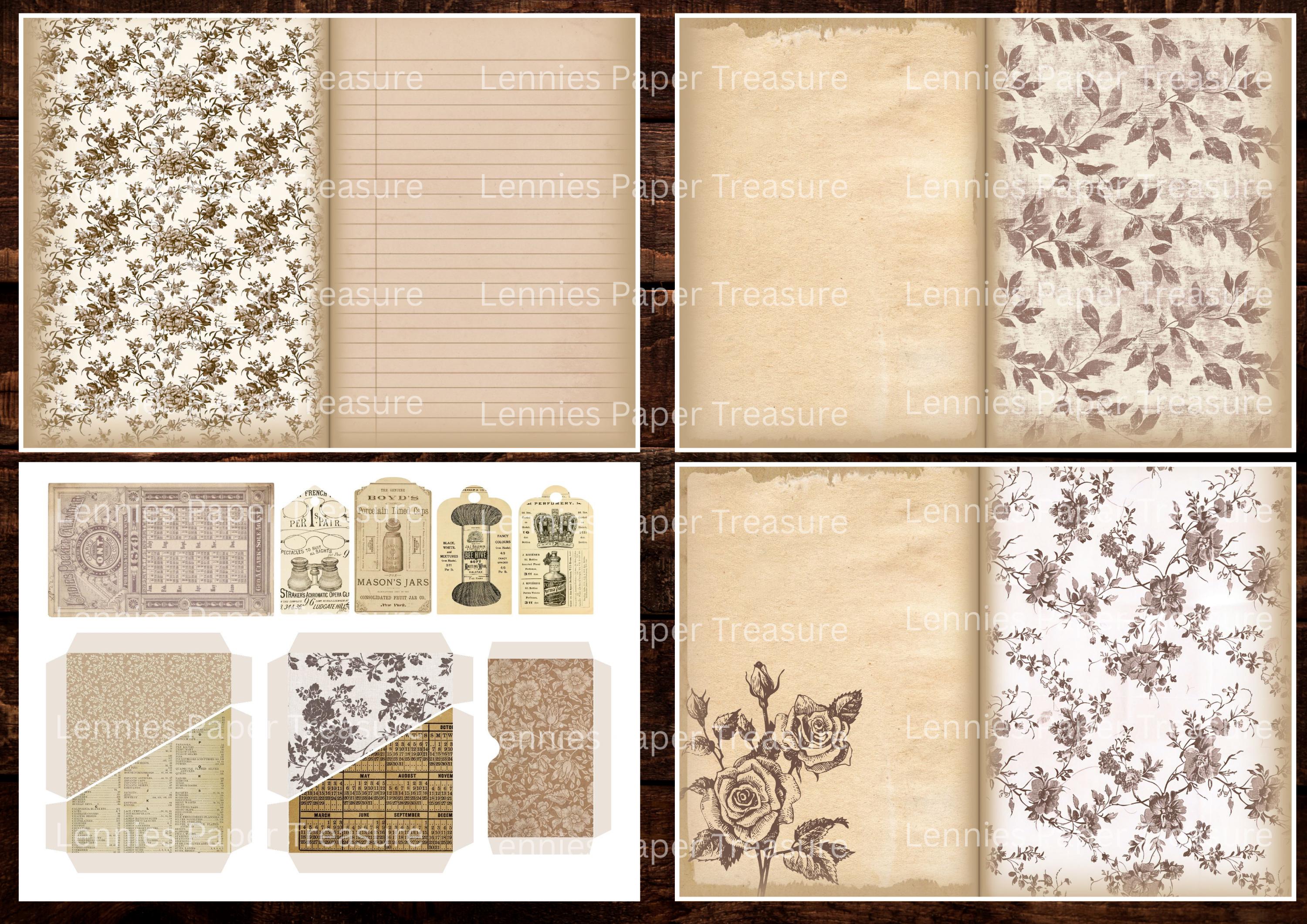Serenity Vintage Junk Journal Kit | Digital Download | Journaling Pages ...