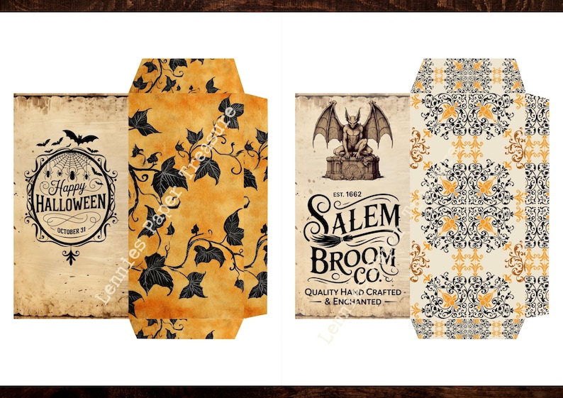 Vintage Halloween Digital Envelope Kit | Printable Envelopes ...