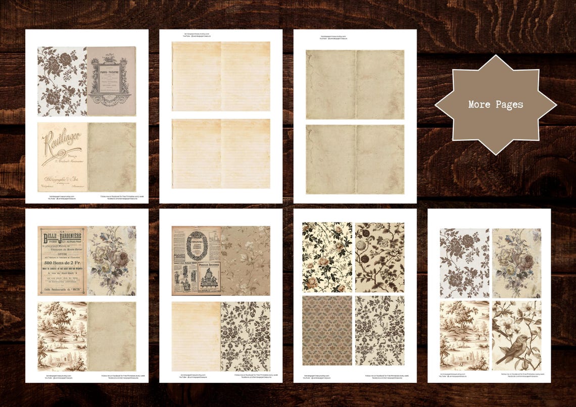 Mini Junk Journal Kit, Digital Download, Little Printable Book, Vintage ...