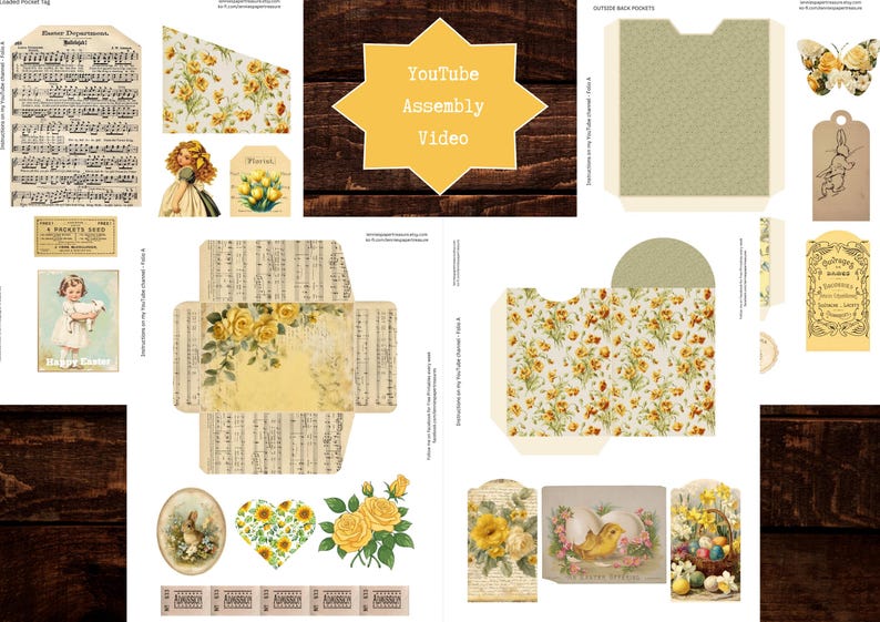 Vintage Easter Junk Journal Folio Kit, Digital Download, Easy Project ...