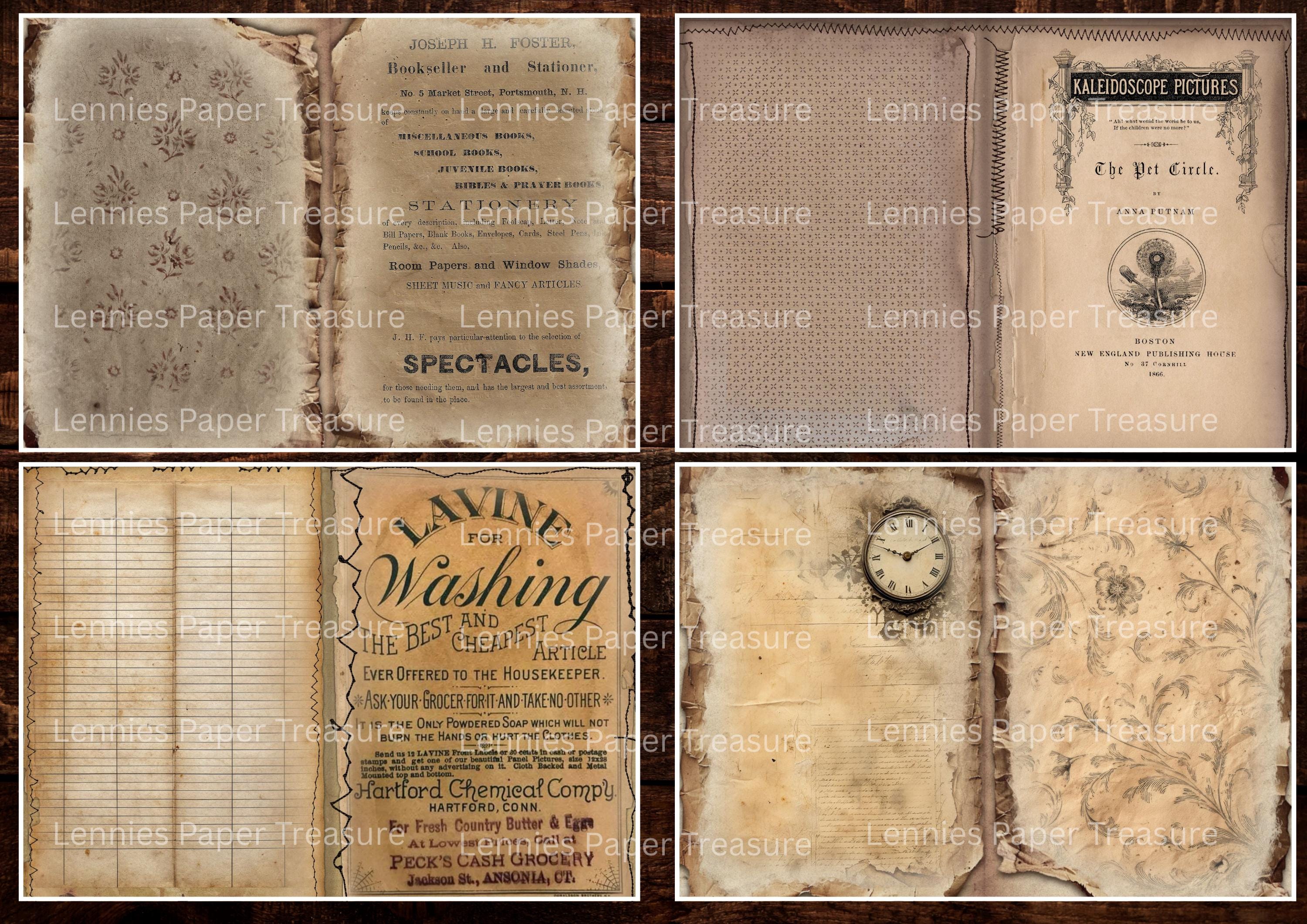 Vintage Grunge Junk Journal Kit | Printable Old Antique Pages ...