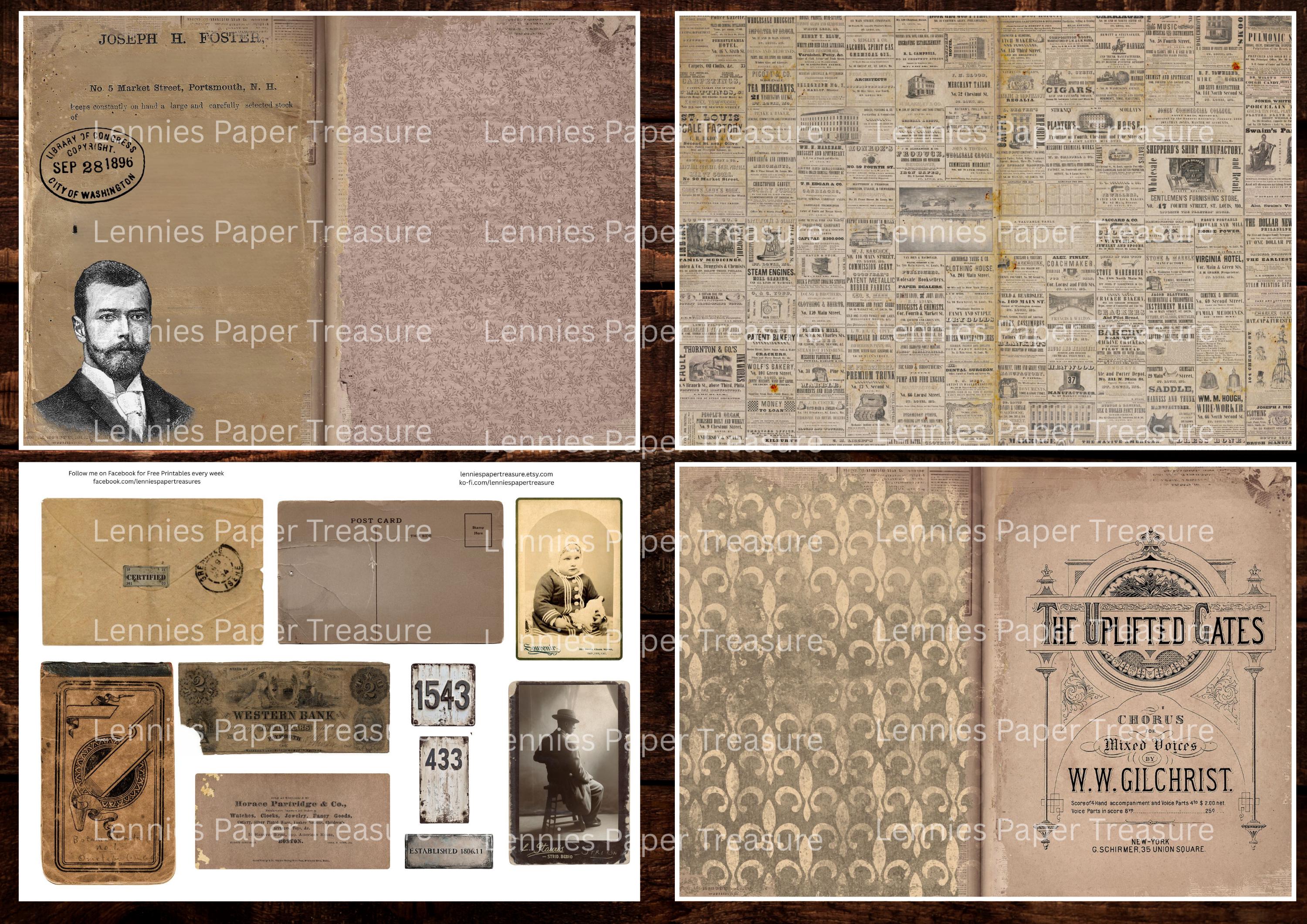 Victorian Grunge Junk Journal Kit, Digital Download, Grungy Vintage ...