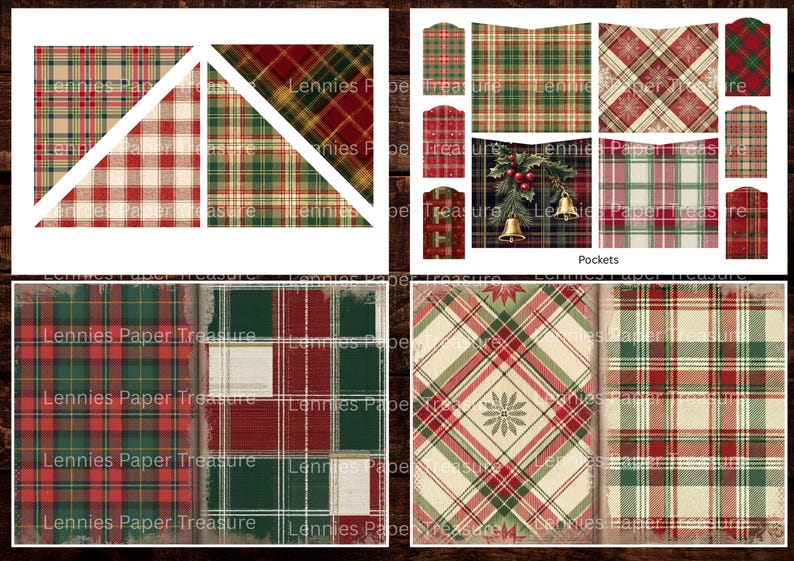 Plaid Vintage Christmas Junk Journal Digital Kit | Printable Pages ...