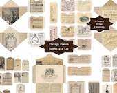 Vintage French Essentials Junk Journal Kit | Digital Download | Neutral Pockets, Tags, DIY Envelopes | Printable Ephemera, Scrapbook, Craft