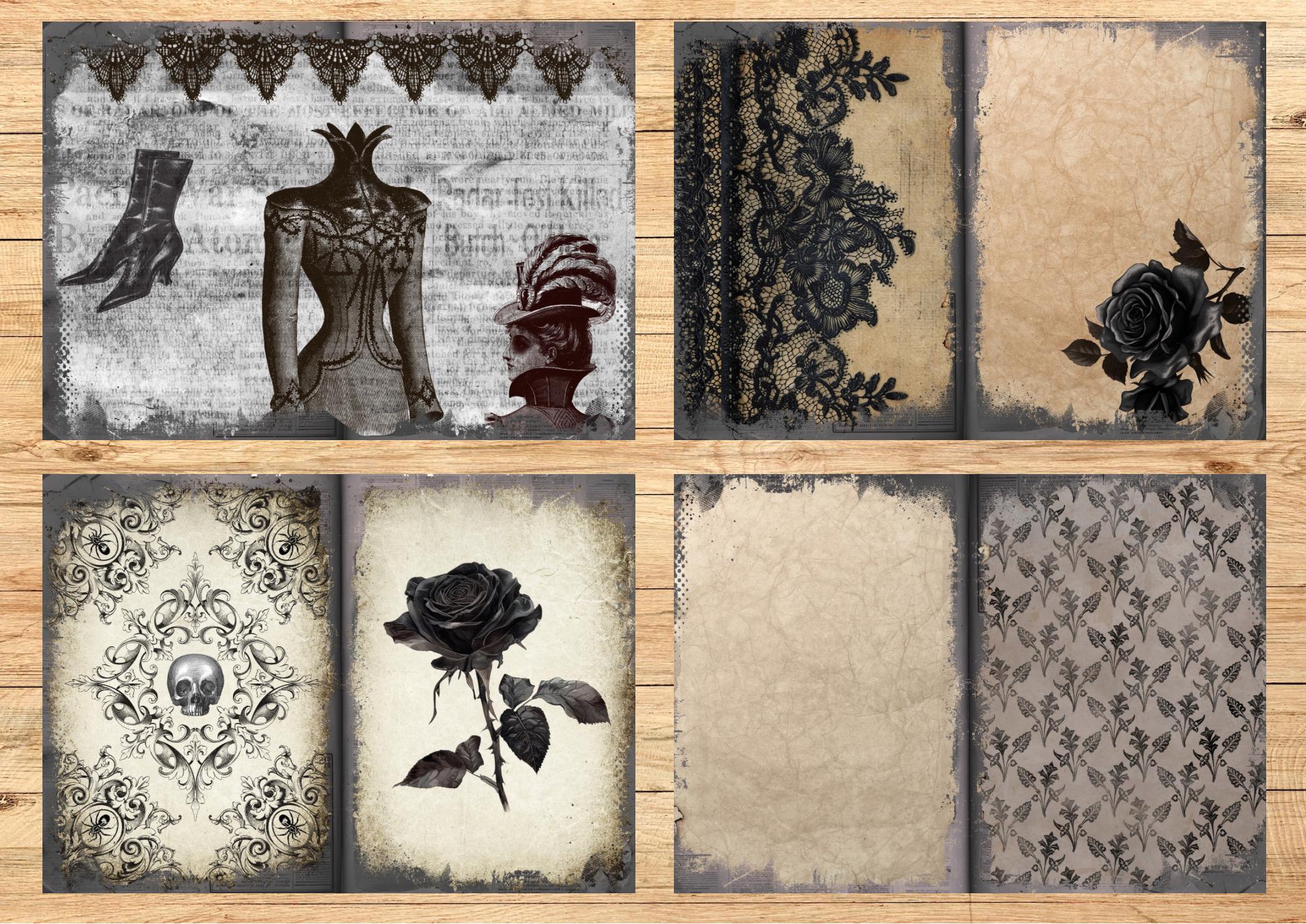 Victorian Gothic Halloween Junk Journal Digital Kit | Vintage Papers ...