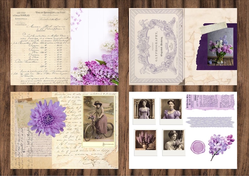 Lilac-dream Printable Junk Journal Paper Pack | Digital Download ...