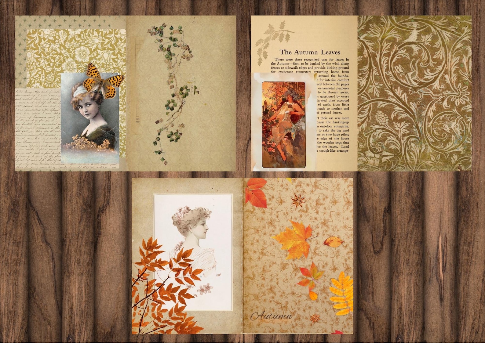 Rustic Autumn Junk Journal Printable Paper Pack | Digital Vintage ...
