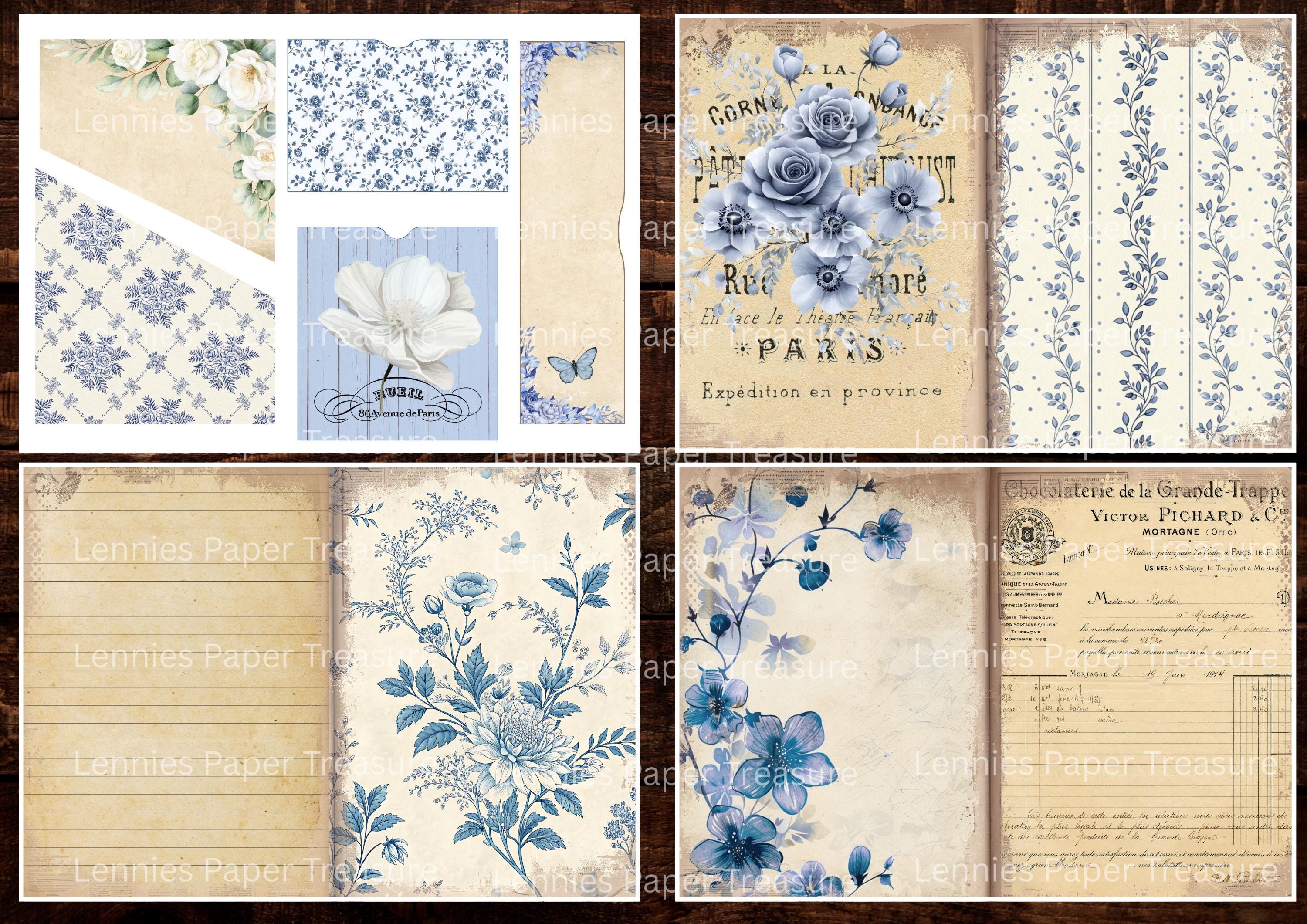 Vintage French Shabby Chic Junk Journal Kit | Digital Pages, Pockets ...
