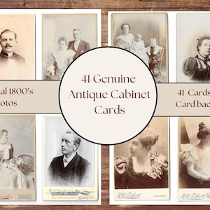 Téléchargement numérique de cartes pour armoire vintage | Millésimes photos | Junk Journal Scrapbook Ephemera Imprimables | Portraits d'époque | Photos anciennes