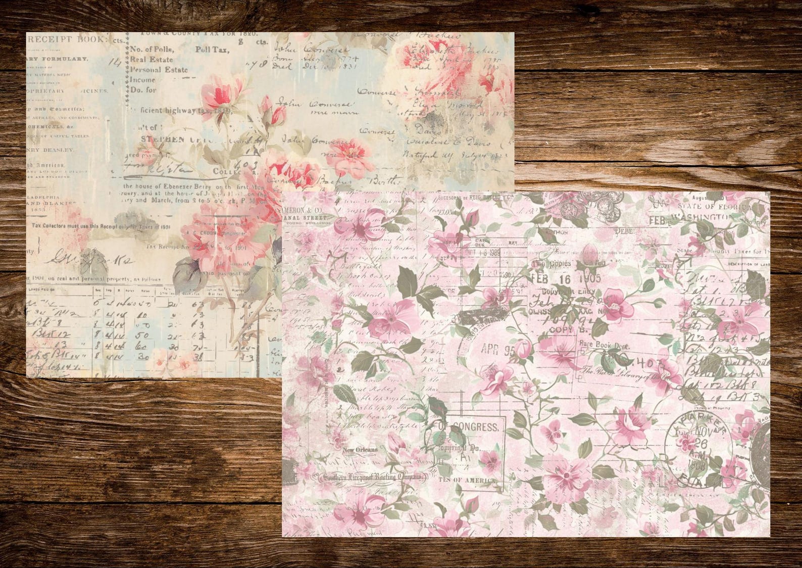 Vintage Shabby Chic Junk Journal Kit | Printable Papers | Digital ...