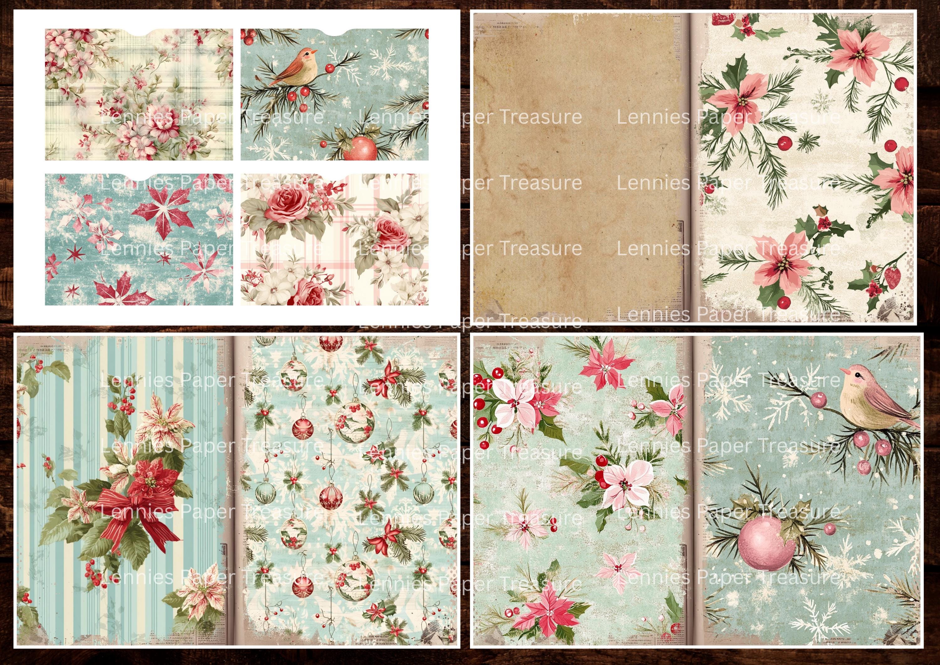 Shabby Vintage Christmas Junk Journal Kit | Printable Pages, Pockets ...