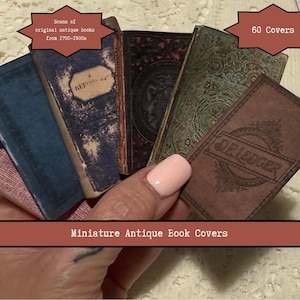 Miniature Antique Book Covers | Digital Printable | Mini Vintage Books | Tiny Victorian Books | Junk Journal Ephemera | Scrapbook Miniatures