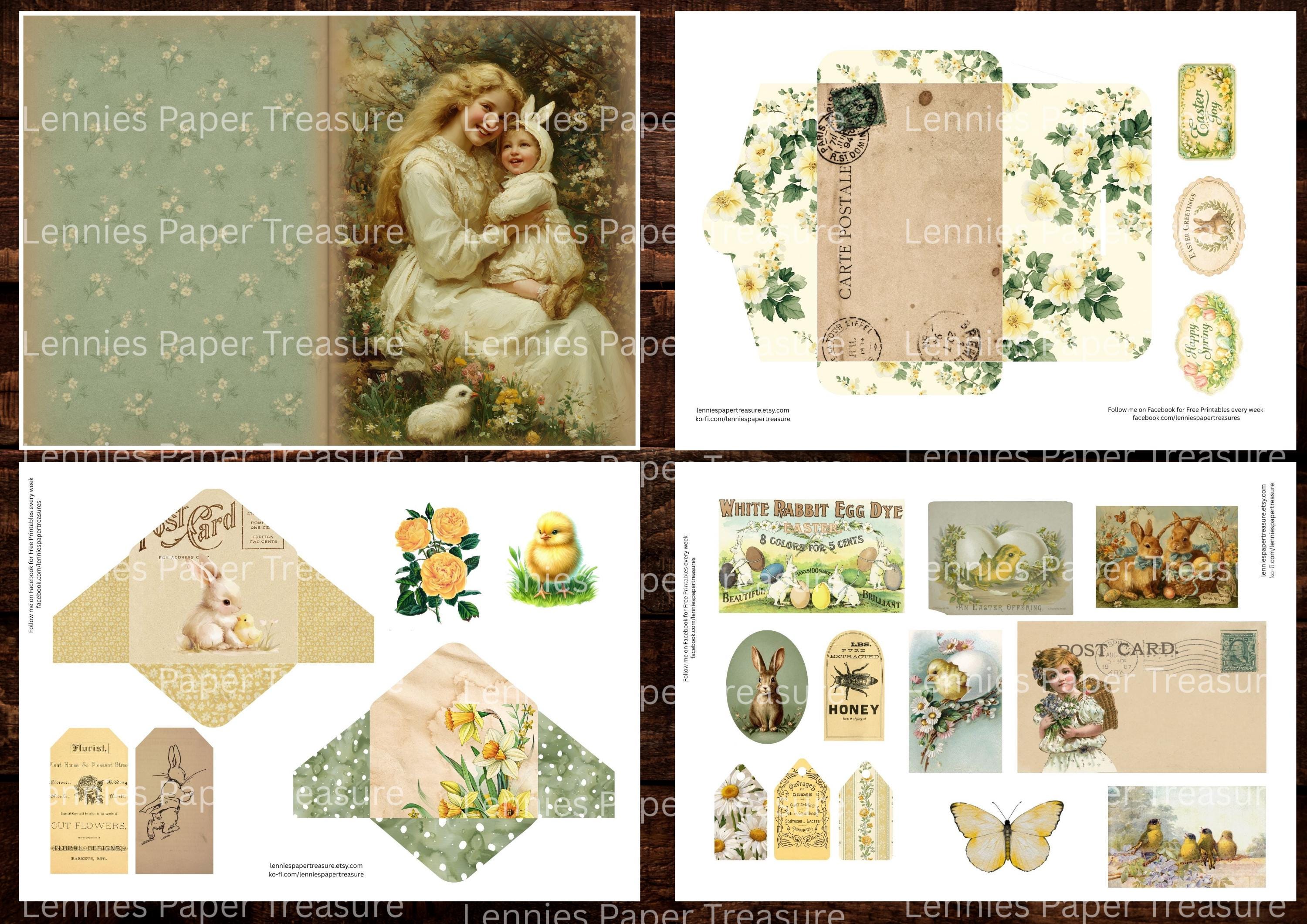 Easter Time Junk Journal Kit, Digital Download, Half Pages, Vintage ...