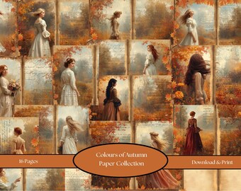 Colours of Autumn Printable Junk Journal Paper Collection | Autumn Aesthetic | Scrapbook Digitals | Fall Scrapbooking Background Pages