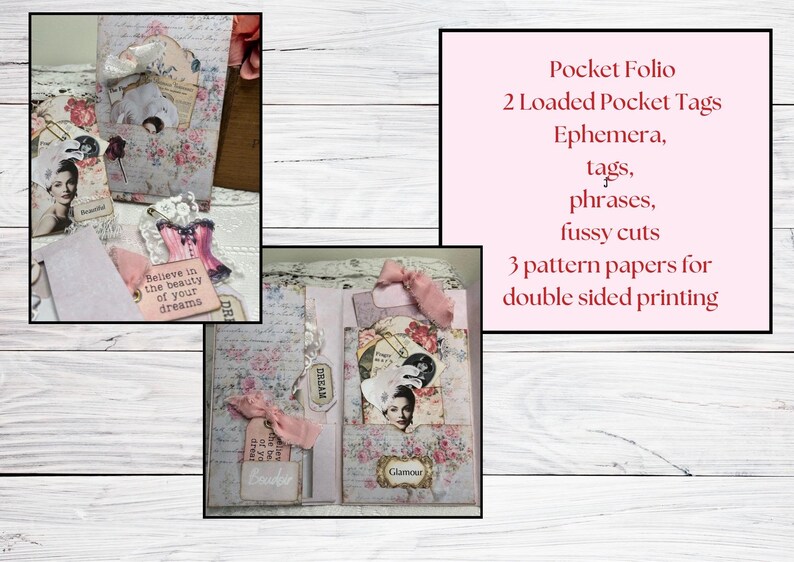Vintage Folio Kit Digital | Pink Shabby Chic Loaded Folio | Junk ...