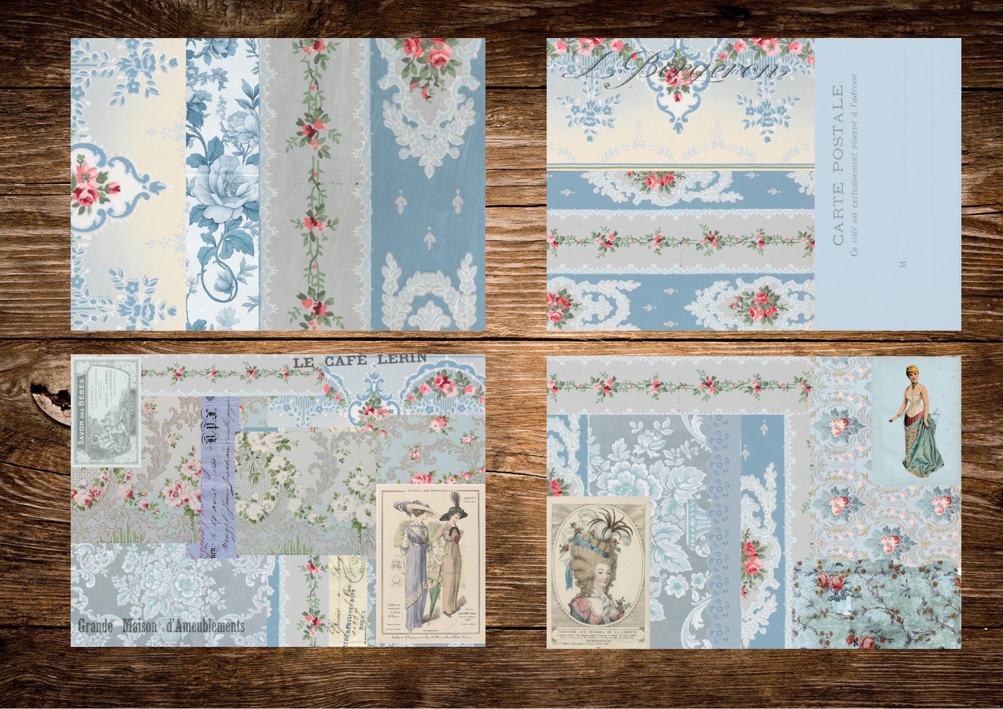 Elegant French Vintage Paper Pack | Printable Junk Journal Digitals ...