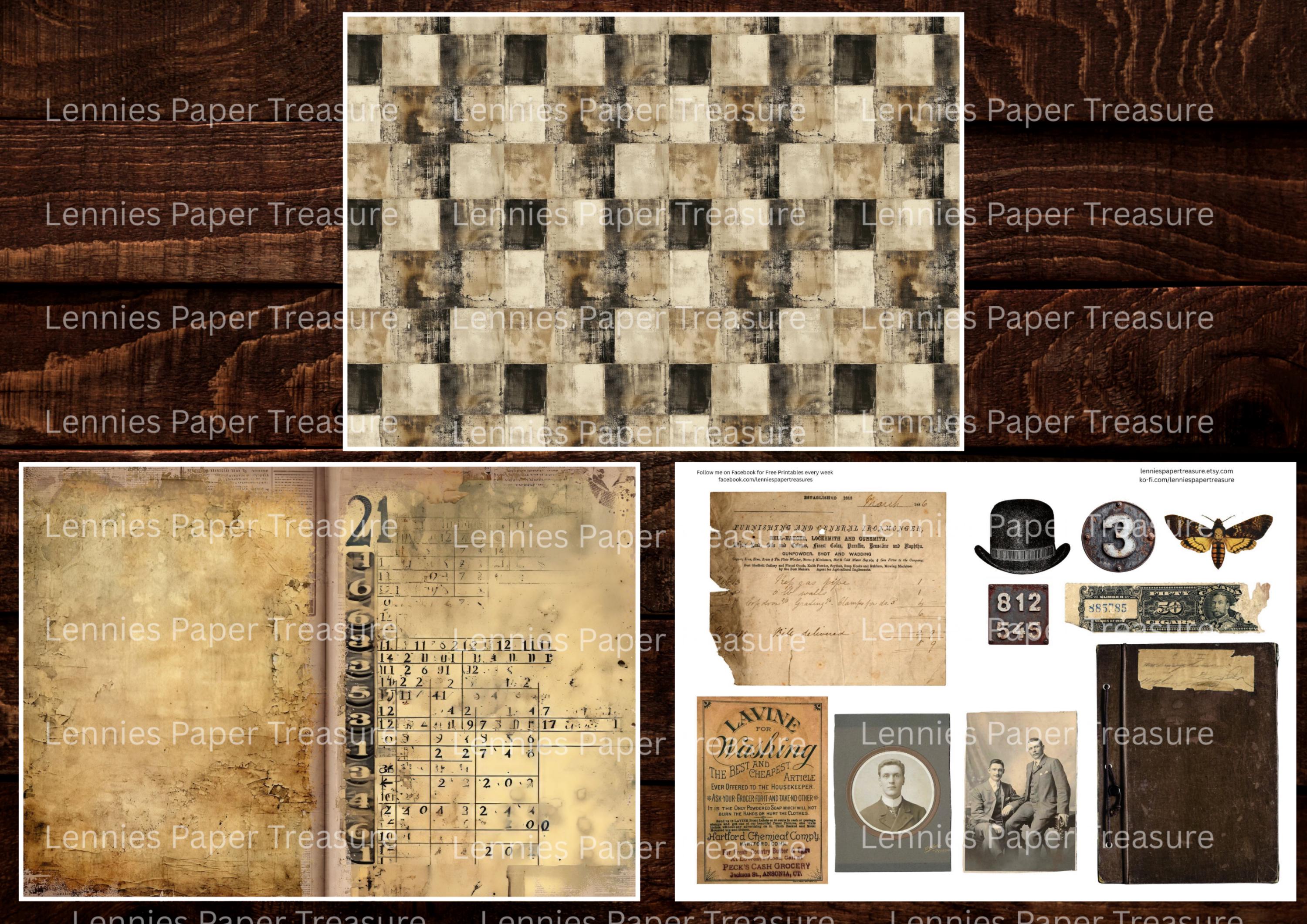 Victorian Grunge Junk Journal Kit, Digital Download, Grungy Vintage ...