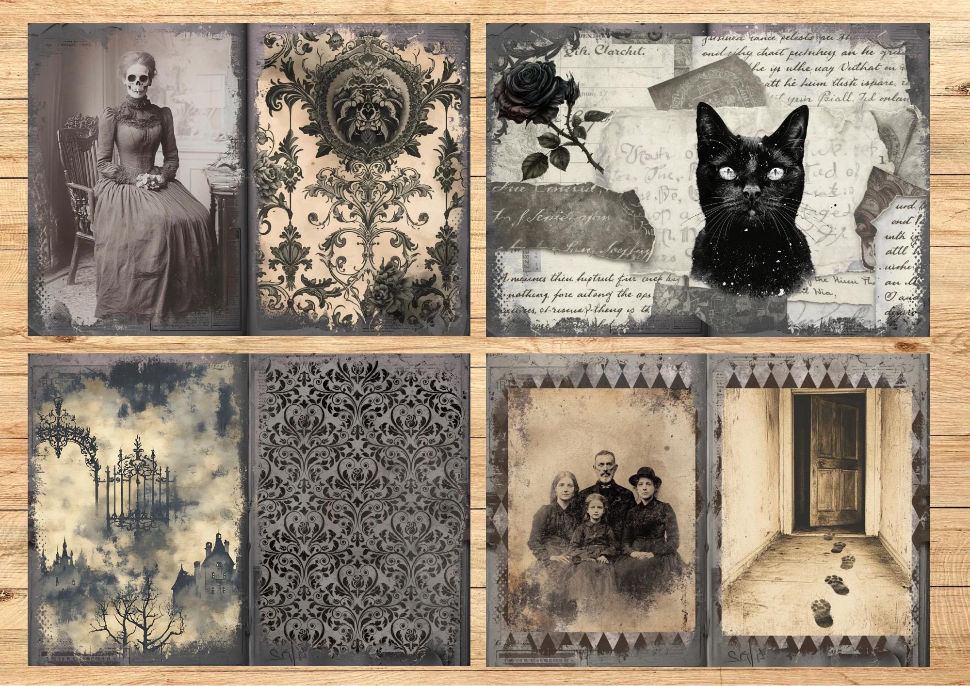 Victorian Gothic Halloween Junk Journal Digital Kit | Vintage Papers ...