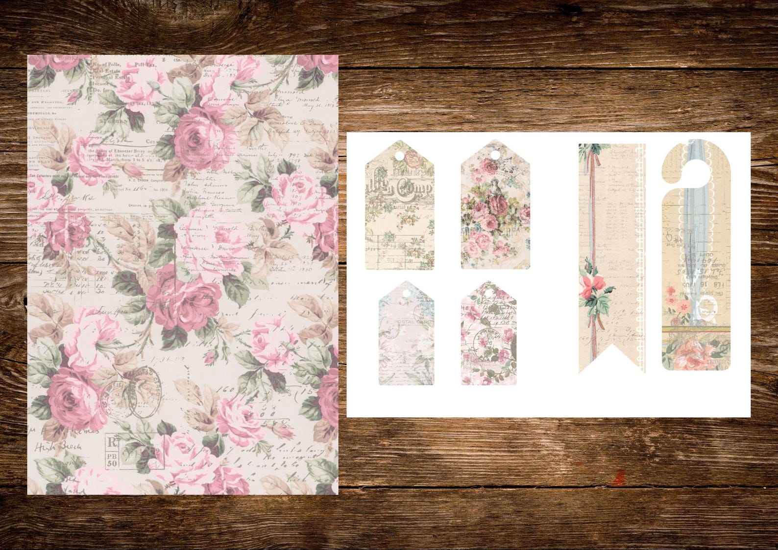 Vintage Shabby Chic Junk Journal Kit | Printable Papers | Digital ...