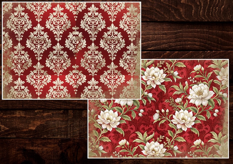 Regency Pattern Paper Sheets Regency Romance Printable Paper Pack | Digital Scrapbook, Junk Journal ...