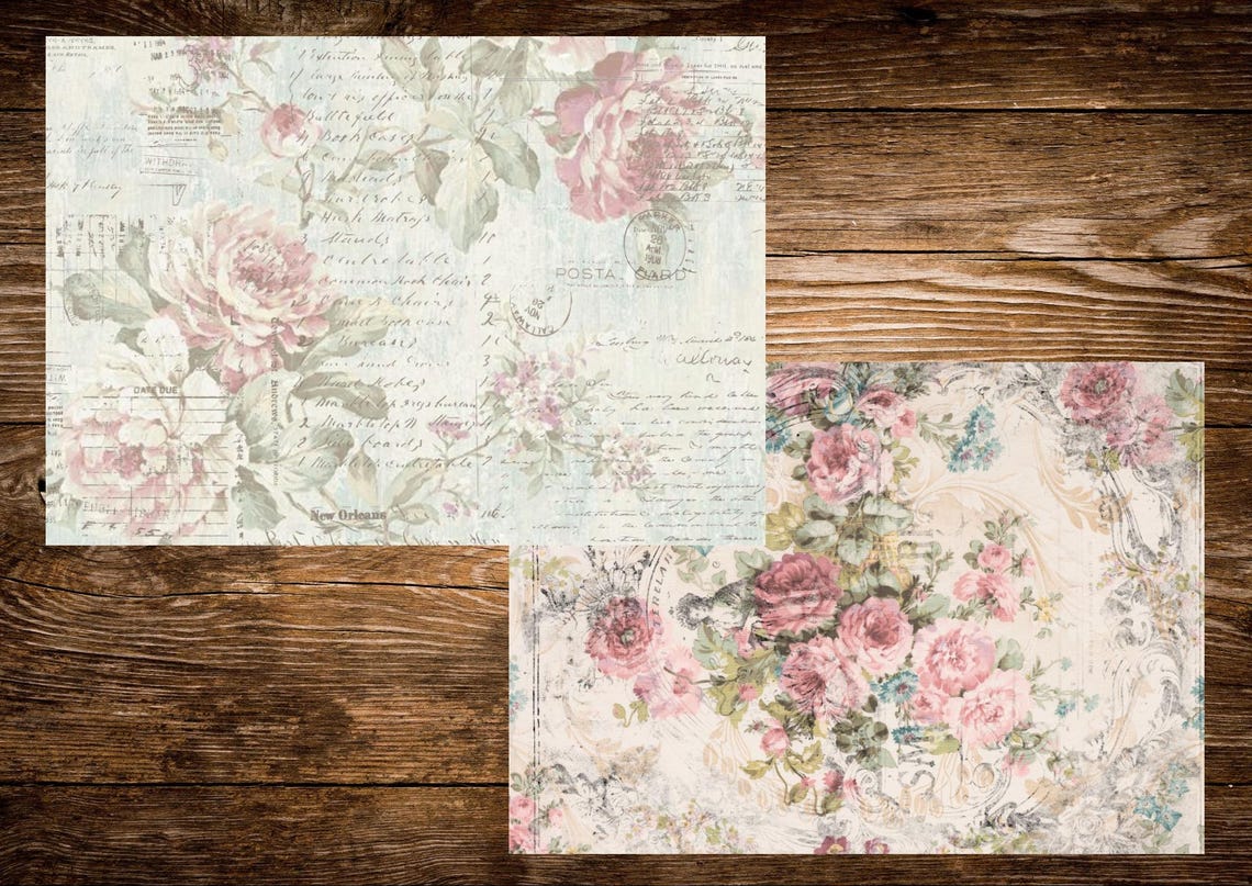 Vintage Shabby Chic Junk Journal Kit | Printable Papers | Digital ...