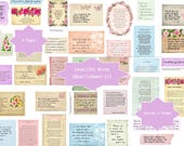 Beautiful Words Embellishment Kit, Printable Quotes & Poems, Pastel, Junk Journal, Scrapbook, Cardmaking, Craft Fussy Cuts, Vintage Ephemera