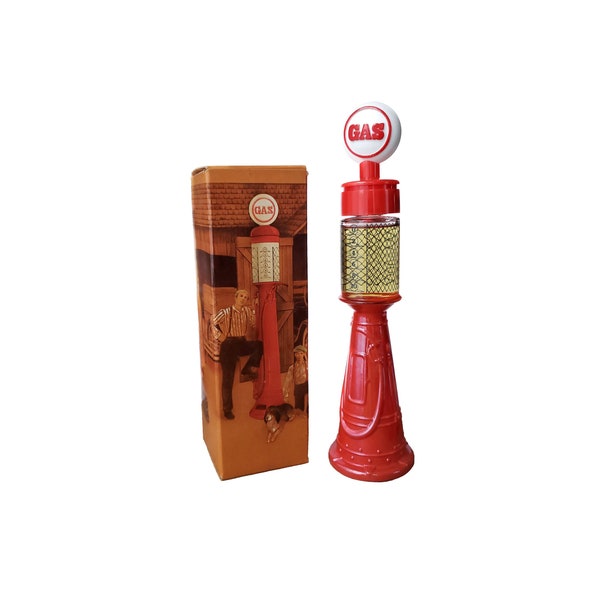 AVON Remember When Red Gas Pump Decanter with Wild Country After Shave 4 Fl oz - FULL