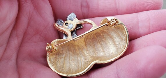 Haunted Pumpkin Patch Brooch - Two Tone Brushed M… - image 3