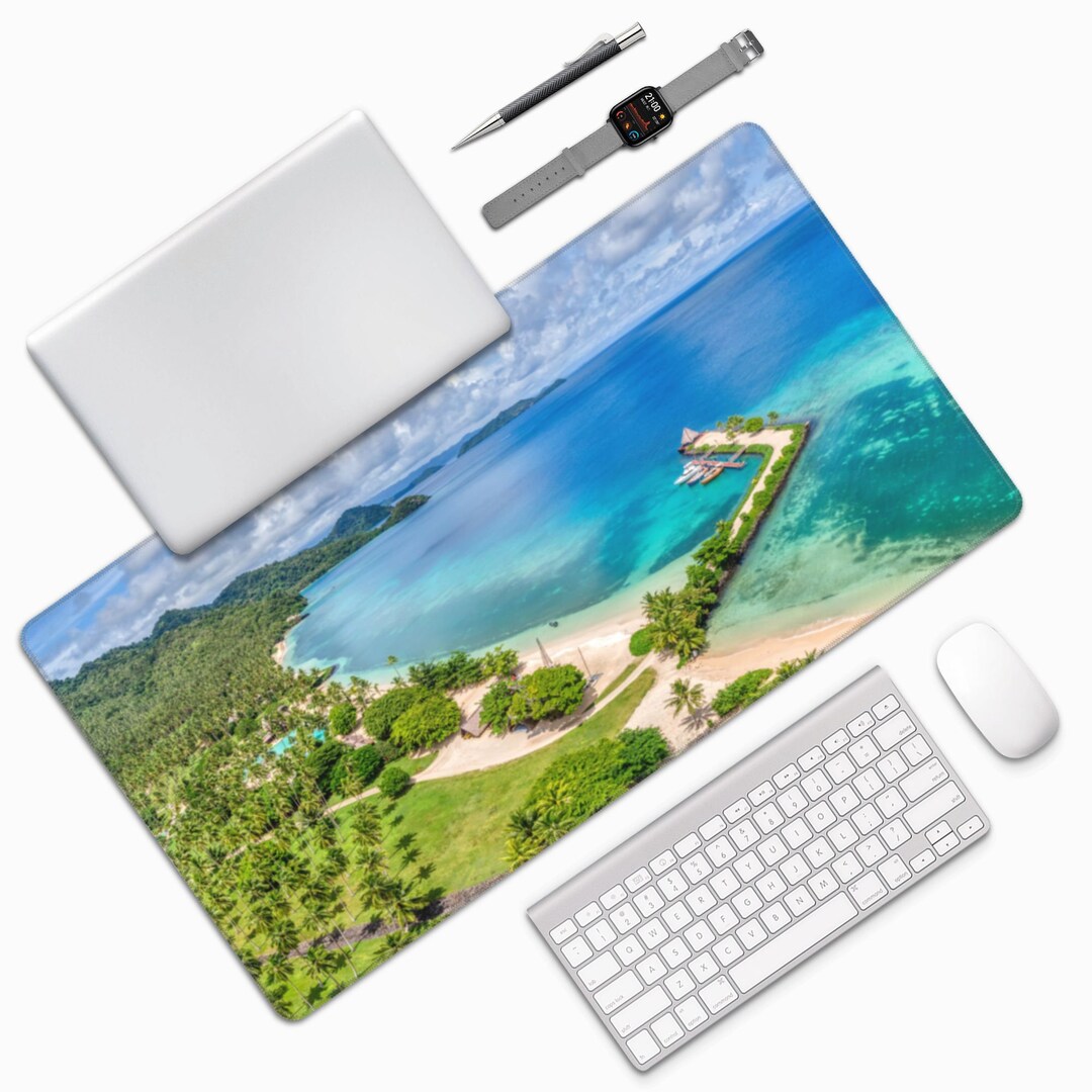 Extended Gaming Mouse Pad Palm Tree Seaside Thick Desk Mat Etsy