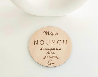 Plaque de remerciements nourrice cadeau à offrir en bois gravé personnalisé