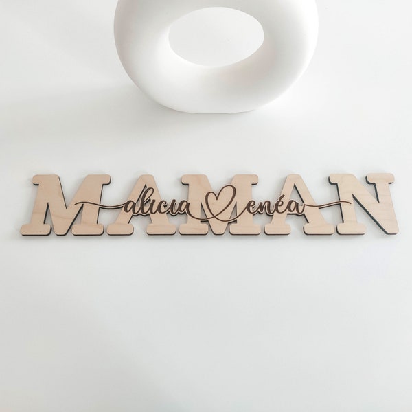 Personalized mom gift, Mother's Day, wooden family decoration