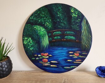 Hand Painted Acrylic Painting On Canvas -Bridge Painting Landscape Painting Acrylic Art