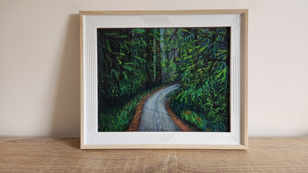 FRAMED FOREST Landscape Acrylic Painting Nature Art Original ...