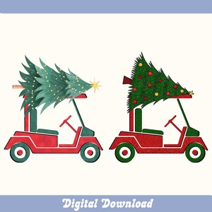Christmas Golf Cart Bundle, Watercolor Golf Png, Glitter Golf Cart Sublimation, In my Golf Era Png, Preppy Golf Png, Holiday Png, Christmas