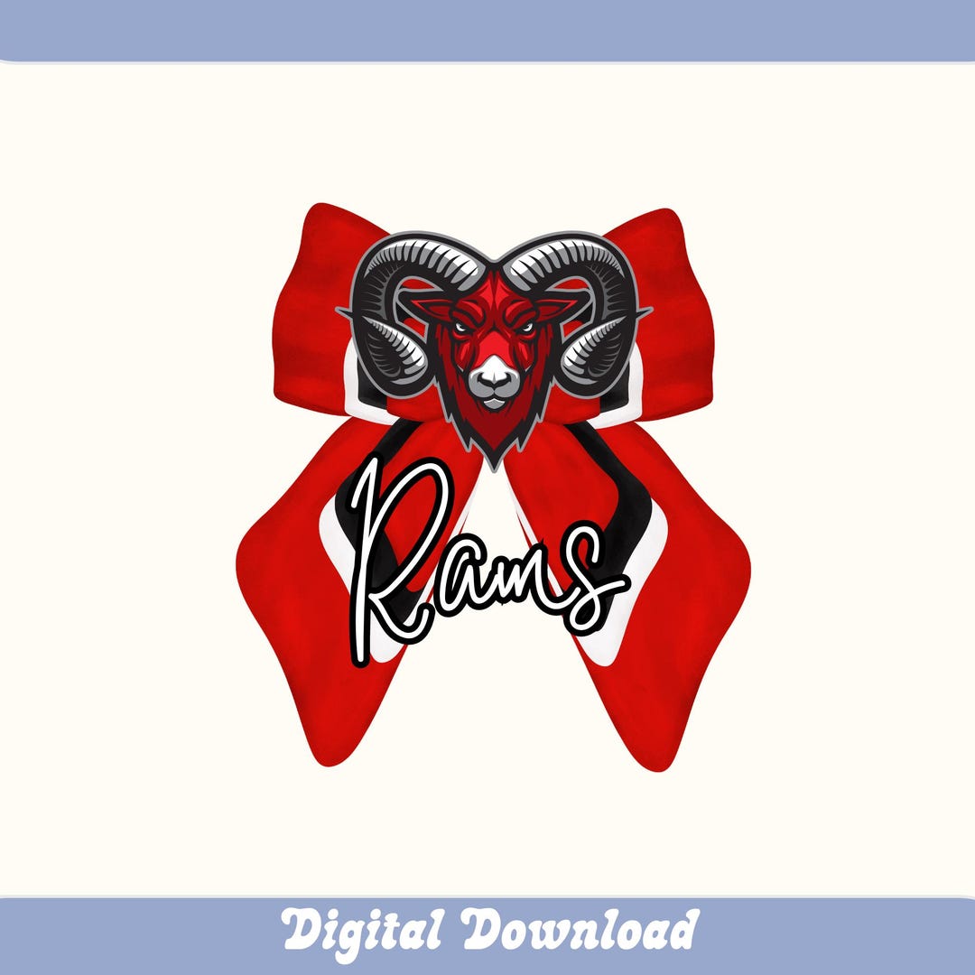 Preppy Rams Png, Rams Pride Png, Rams Cheer Bow, Coquette Rams, Red ...