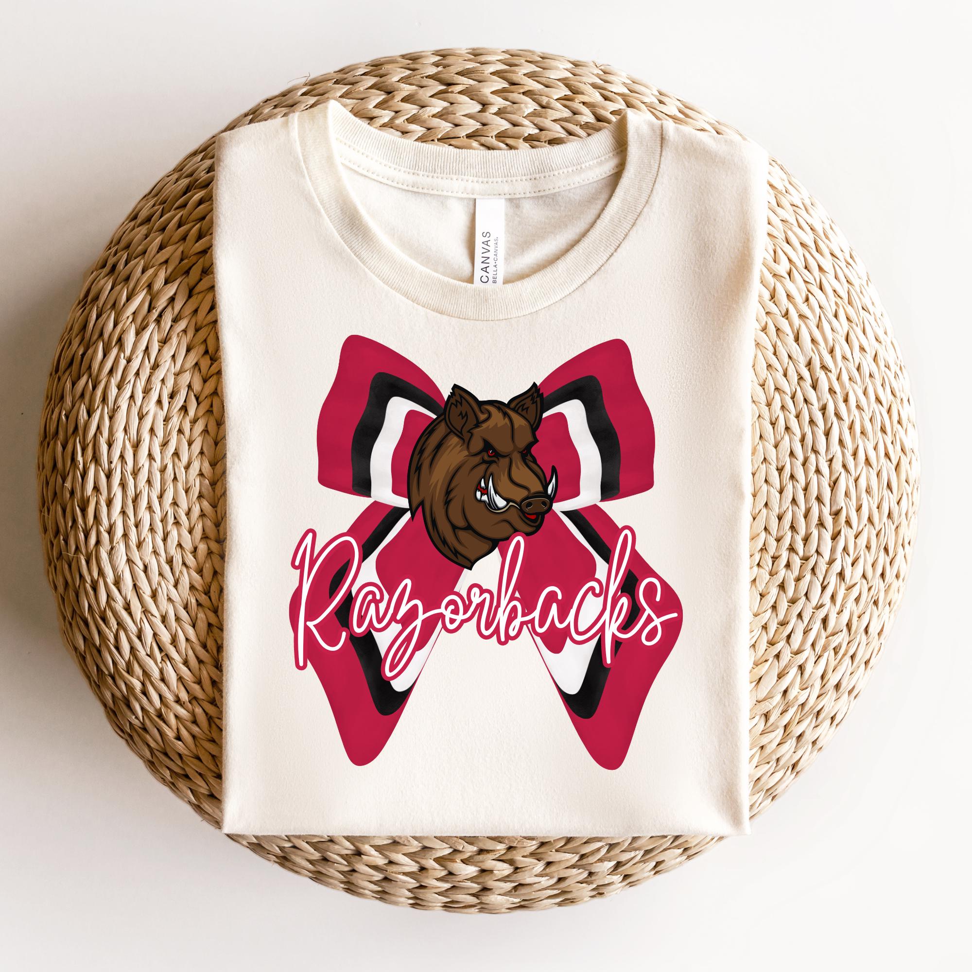 Preppy Razorbacks Mascot Png, Coquette Razorbacks Png, Mascot Bow Png ...