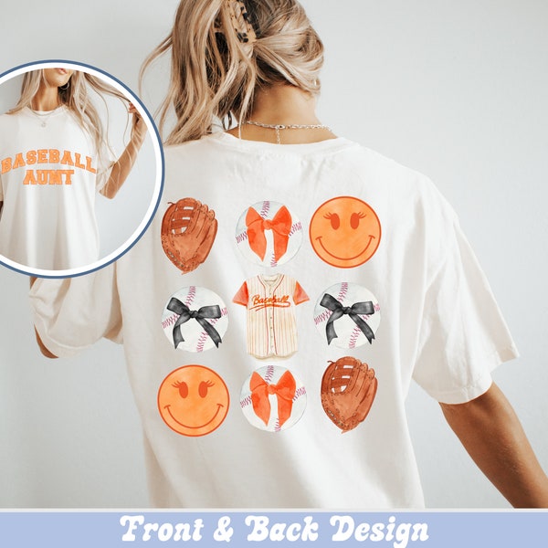 Coquette Baseball Aunt Orange and Black Png, Preppy Orange Baseball Sublimation Design, Baseball Team Png, Preppy Baseball Aunt Jersey