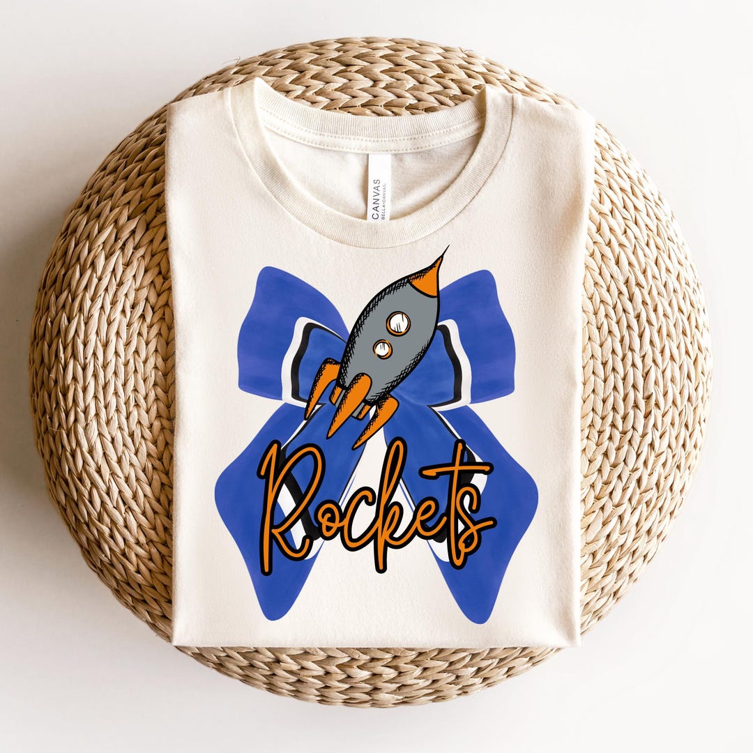 Coquette Rockets Mascot Png, Watercolor Mascot Bow Png, Lets Go Rockets ...