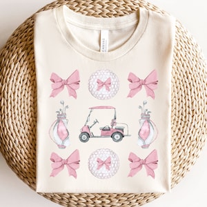 Preppy Coquette Golf Png, Soft Girl Era, Golf Club Png, Golf Mama Png, Golf Shirt Girl, Golf Vacation Shirt Toddler, Pink Bow, Golf Cart