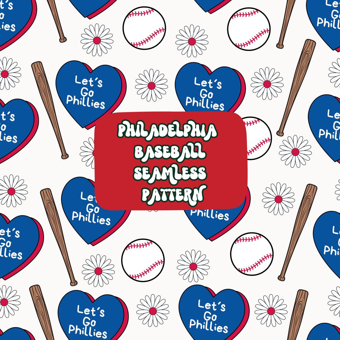 Baseball Team Seamless Pattern, Philadelphia Baseball Digital Paper ...
