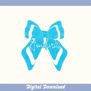 Coquette Honduras Bow Png, Hispanic Girl Png, Honduras Print, Wall Art, Sticker, Hispanic Heritage Month Png, Honduras Flag, Digital File