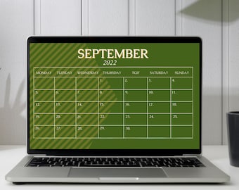 Autumn Olive Green Calendar | Planner PDF printable & fillable file