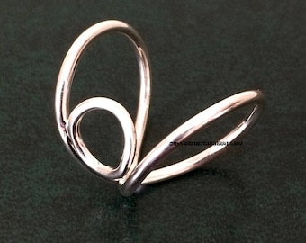 Anillo de férula de plata esterlina hecho a mano / Anillo de soporte para el dedo con artritis / Joyería con diseño en espiral