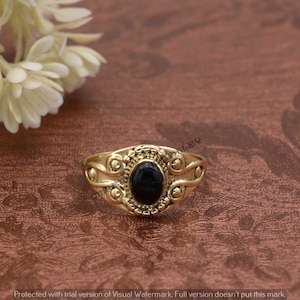 Black Onyx Ring, 14k Gold Brass Ring, 925 Sterling Silver Ring, Engagement Ring, Handmade Ring, Gemstone Ring, Wedding Ring, Gift For Mother