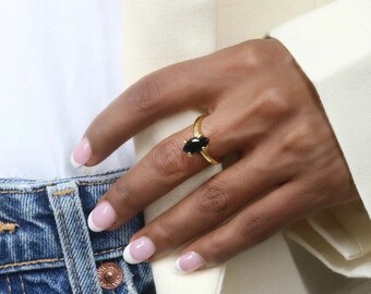 Black Onyx Ring · Marquise Ring · Gold Ring · Prong Ring · Delicate Stone Ring · Everyday Ring · Customize Rings